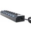 7 Port USB 2.0 Hub with On/Off Switches For Laptop PC with BLUE LED