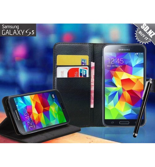 Samsung Galaxy S5 case - Leather Wallet Case