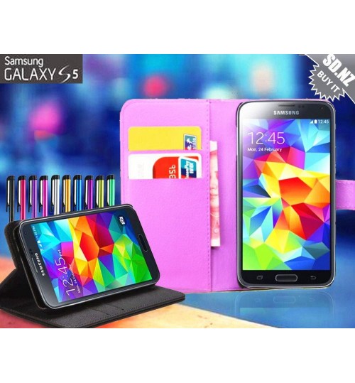 Samsung Galaxy S5  Leather Wallet CASE Combo