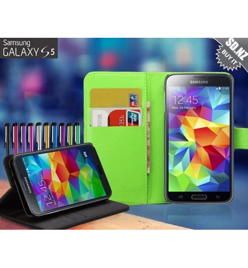 Samsung Galaxy S5  Leather Wallet CASE Combo