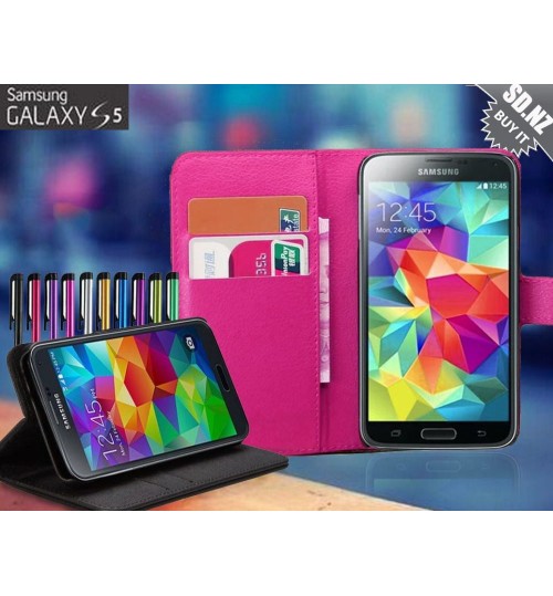 Samsung Galaxy S5  Leather Wallet CASE Combo