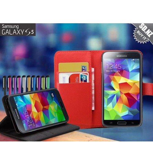 Samsung Galaxy S5 case - Leather Wallet Combo