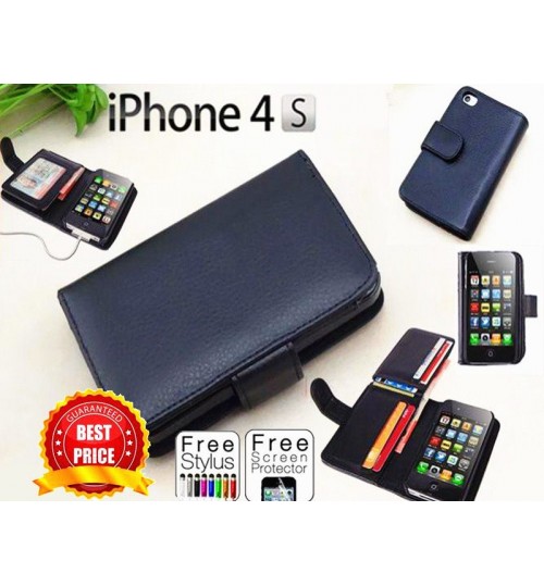 Iphone 4 4s leather case full cash pocket ID Combo