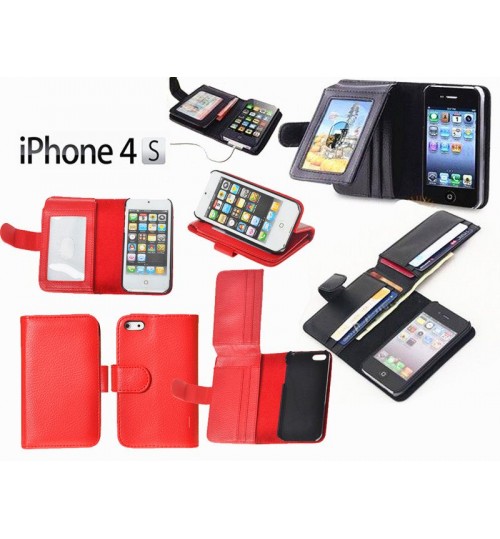 Iphone 4 4s leather case full cash pocket ID Combo