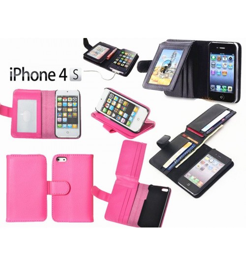 Iphone 4 4s leather case full cash pocket ID Combo