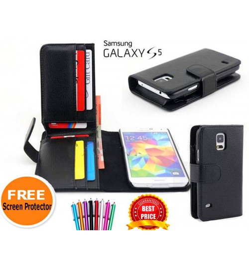 Galaxy S5 leather full cash pocket ID view Combo