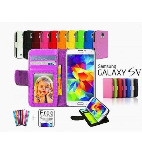 Galaxy S5 wallet leather case ID window + Combo