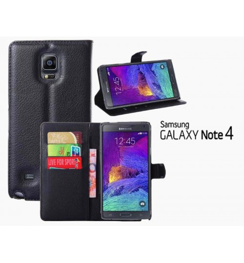 Samsung Galaxy Note 4 Case Leather Wallet w Stand