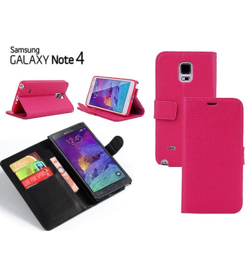 Samsung Galaxy Note 4 Case Leather Wallet w Stand
