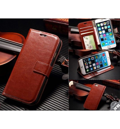 Iphone 4 4s vintage fine leather ID wallet case+SP