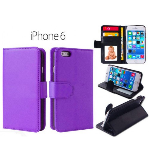 Iphone 6 wallet leather case ID window combo