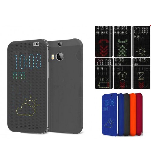 HTC one M8 case dot view flip case