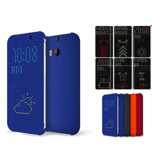 HTC one M8 case dot view flip case