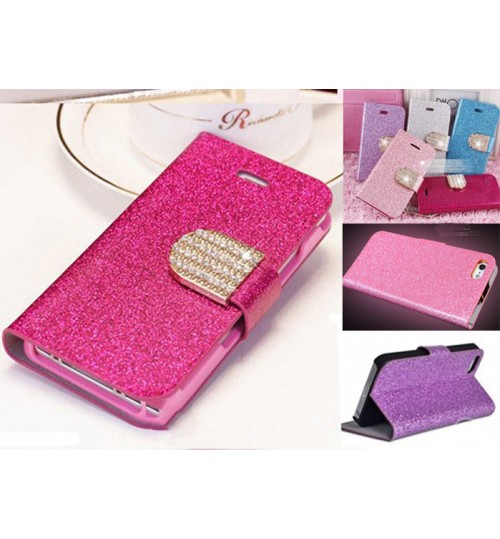 Iphone 4 4s luxury bling glitter leather case