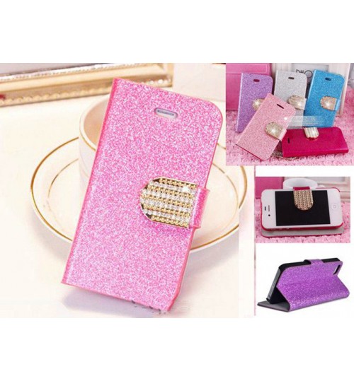 Iphone 4 4s luxury bling glitter leather case