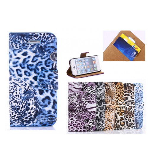 iPhone 6 Leopard Wallet leather case+SP+Pen