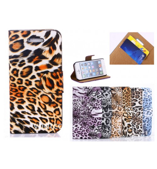 iPhone 6 Leopard Wallet leather case+SP+Pen