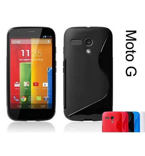 Moto G gel case TPU S line matte case black + SP