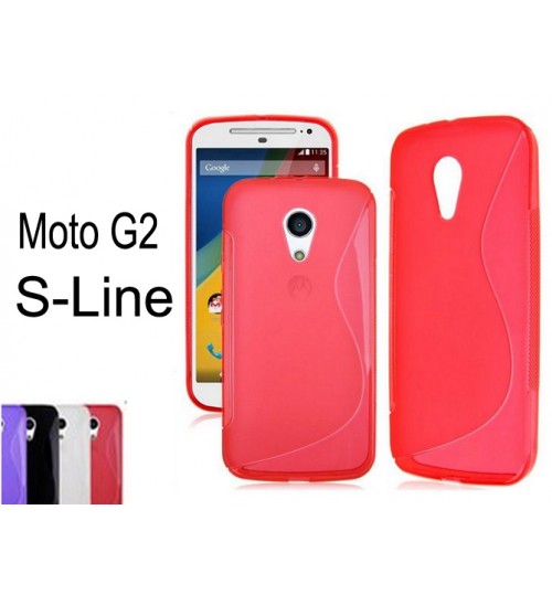 Moto G2 gel case TPU S line matte case red + SP