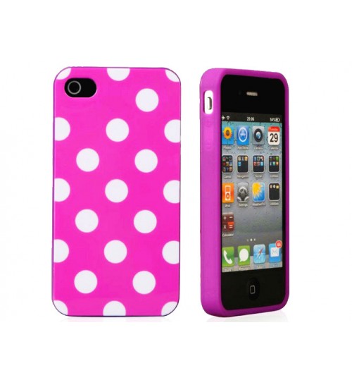 iPhone 4 Polka Dot Silicon Case+PEN+SP