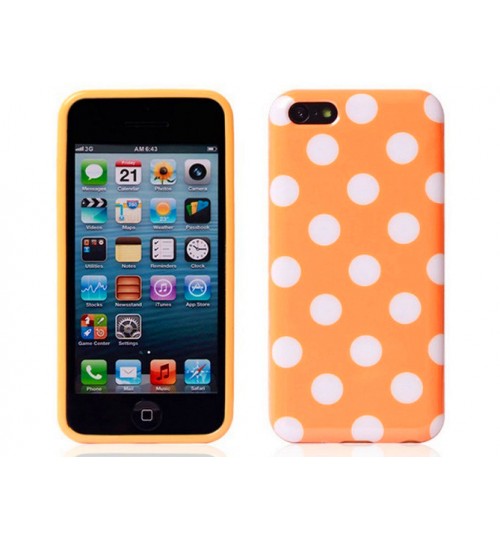 iPhone 5 5s SE Polka Dot Silicon Case+PEN+SP