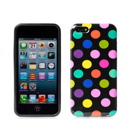 iPhone 5 5s Polka Dot Silicon Case+PEN+SP