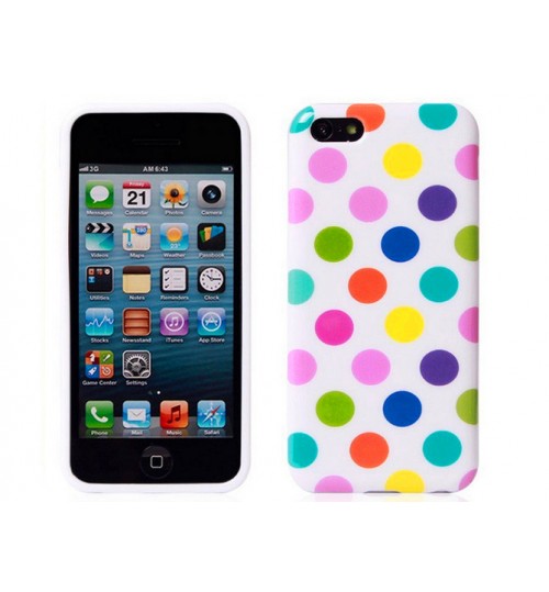 iPhone 5 5s Polka Dot Silicon Case+PEN+SP