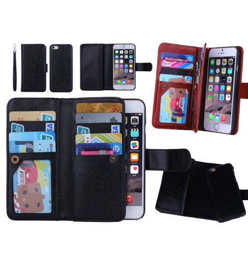 Iphone 6 plus 2x wallet leather case detachable