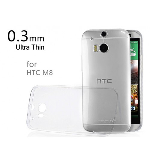 HTC one M8 Case Clear Gel Ultra Thin +Pen