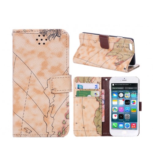 iphone 6 6s Plus wallet leather map case w stand