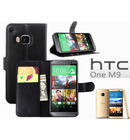 HTC M9 One  Wallet leather cover+combo