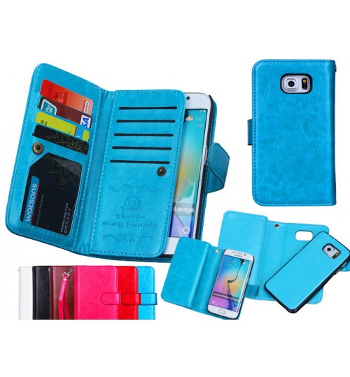 Galaxy S6 double wallet leather case detachable