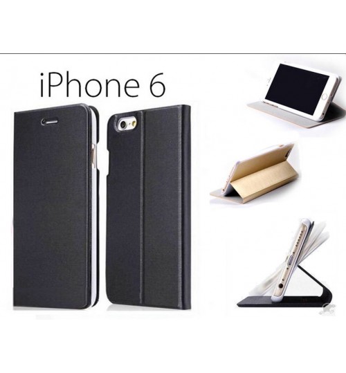 Iphone 6 6s brushed metal wallet Leather case