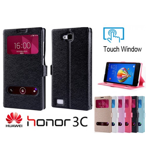 Huawei Honor 3C case luxury view window case