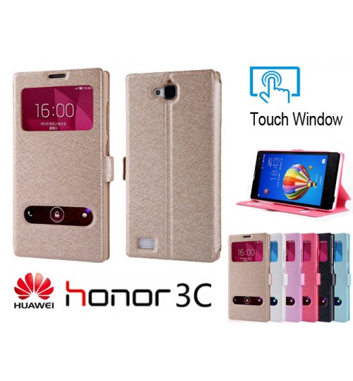 Huawei Honor 3C case luxury view window case