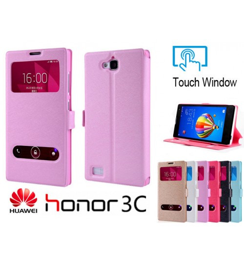 Huawei Honor 3C case luxury view window case