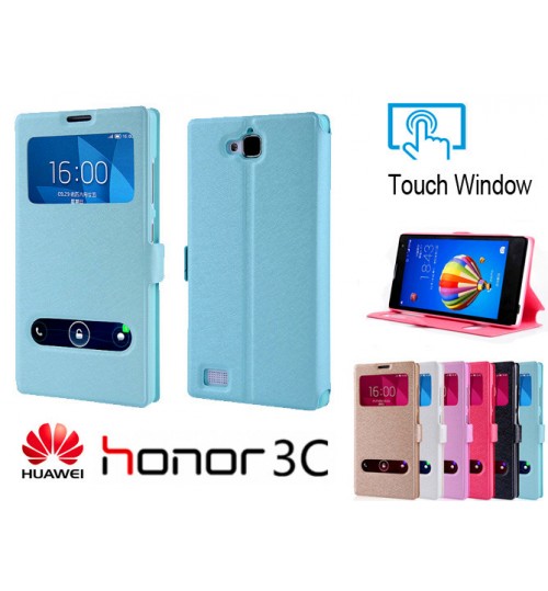 Huawei Honor 3C case luxury view window case