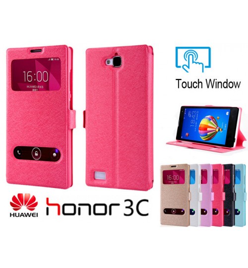 Huawei Honor 3C case luxury view window case