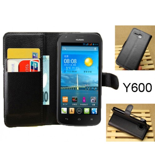 Huawei Ascend Y600 wallet leather case+combo