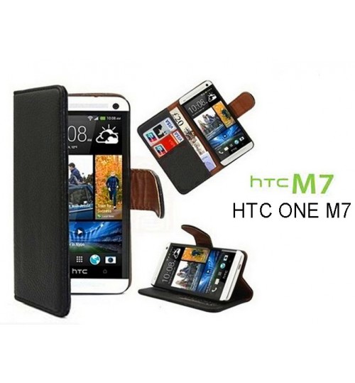 HTC ONE M7 case wallet leather case