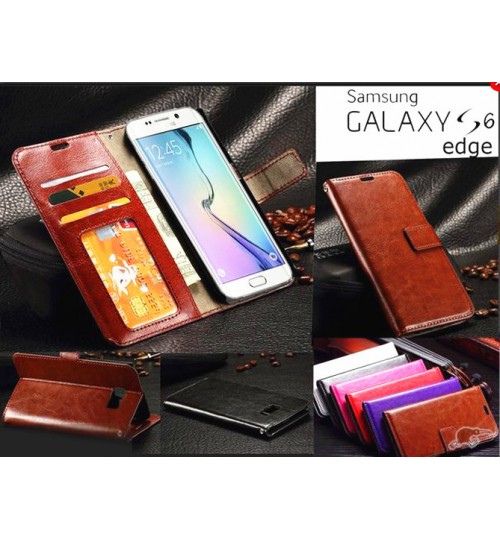 Galaxy S6 edge vintage fine leather wallet case