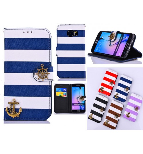 Galaxy s6 case Wallet PU leather Pirate Pattern