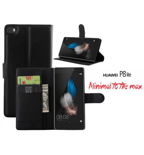Huawei P8 Lite wallet leather case+Pen
