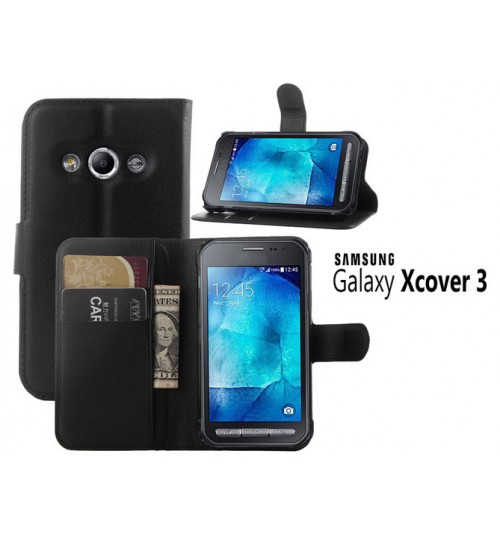 Samsung Galaxy Xcover 3 Case Leather Wallet+Pen