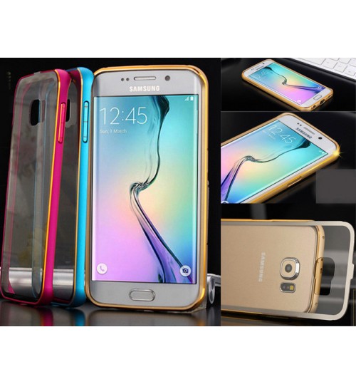 Galaxy S6 edge metal bumper w clear back case