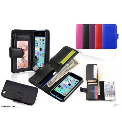 Iphone 5c case leather case full cash pocket ID