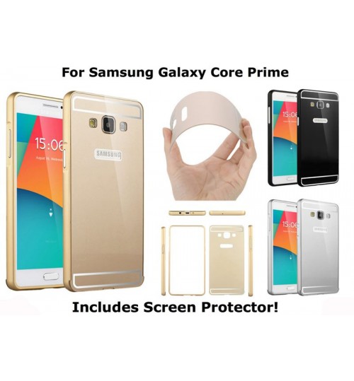 Galaxy Core Prime Metal bumper w back case+Combo