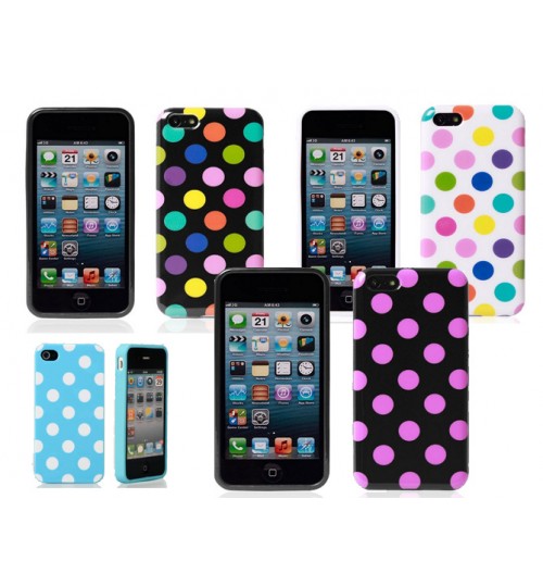 iPhone 5c Polka Dot Silicon Case+Pen