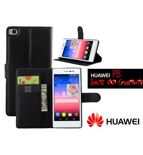 Huawei P8 wallet leather case+Pen