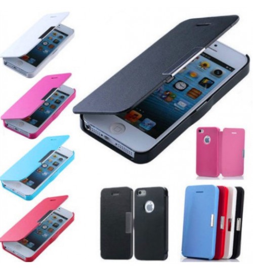 Iphone 5 5s Ultra slim leather case+SP